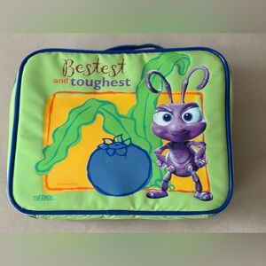 Vintage Thermos A Bug's Life Lunch Box & Cup - Green and Purple Soft